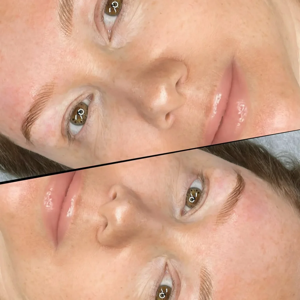 natural feather-style eyebrow enhancement close-up