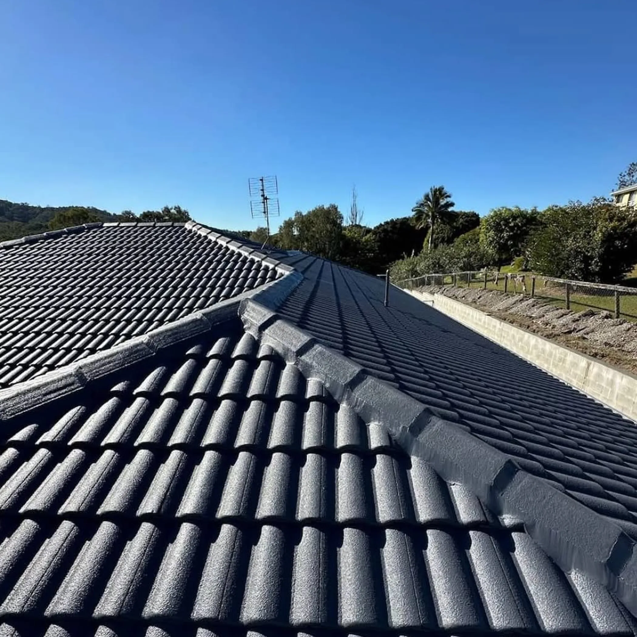 clean roof on house under clear sky