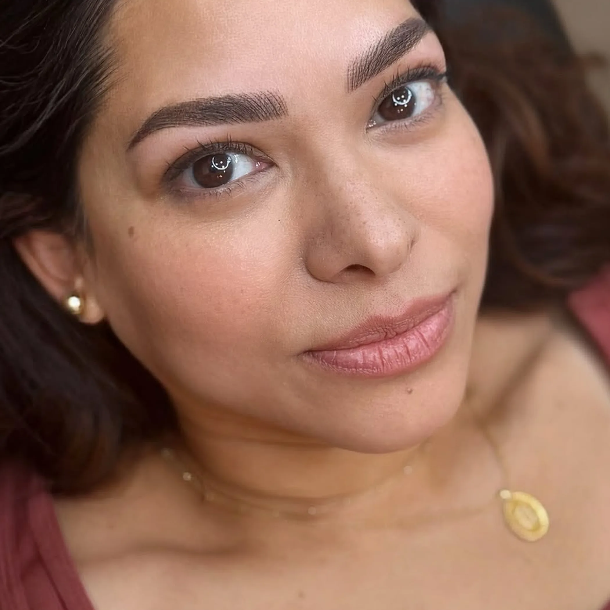 feather-style eyebrow enhancement close-up