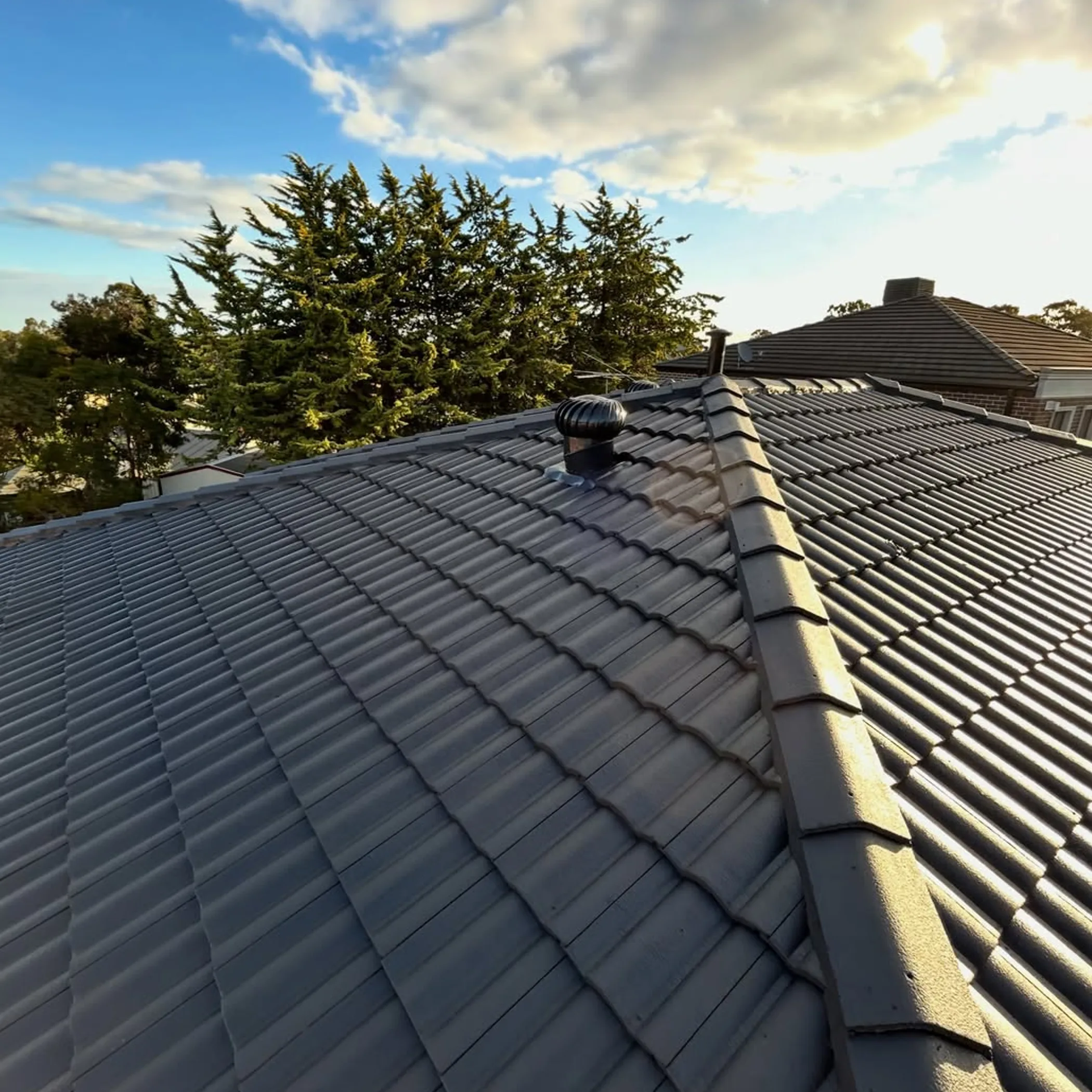clean roof on sunny day