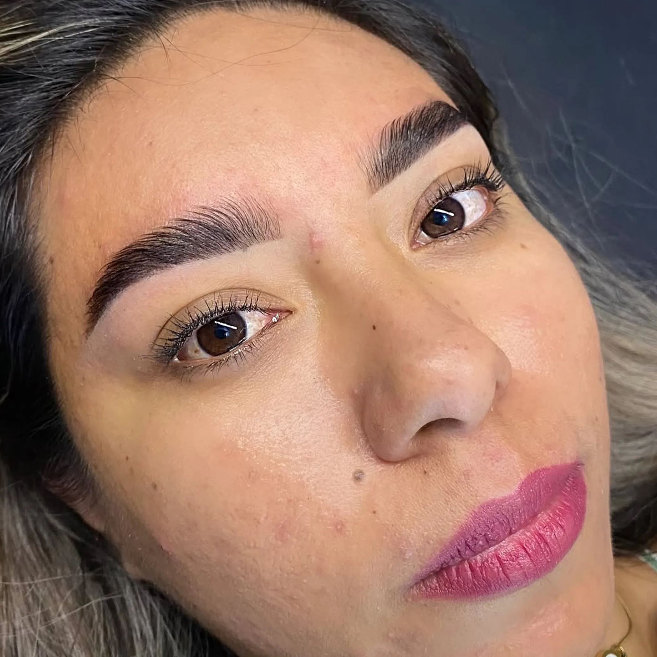 feather-style eyebrow enhancement close-up