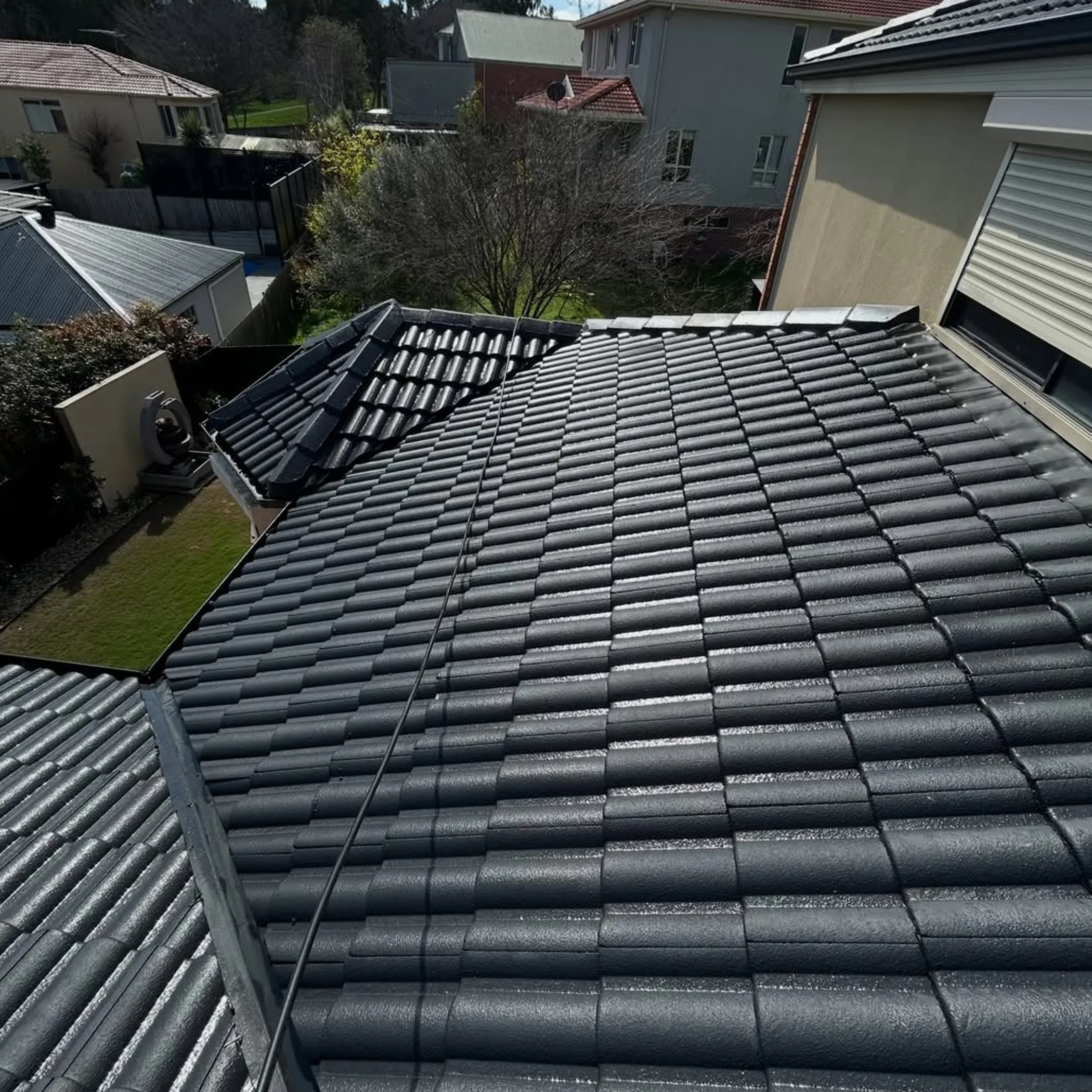 clean roof on sunny day