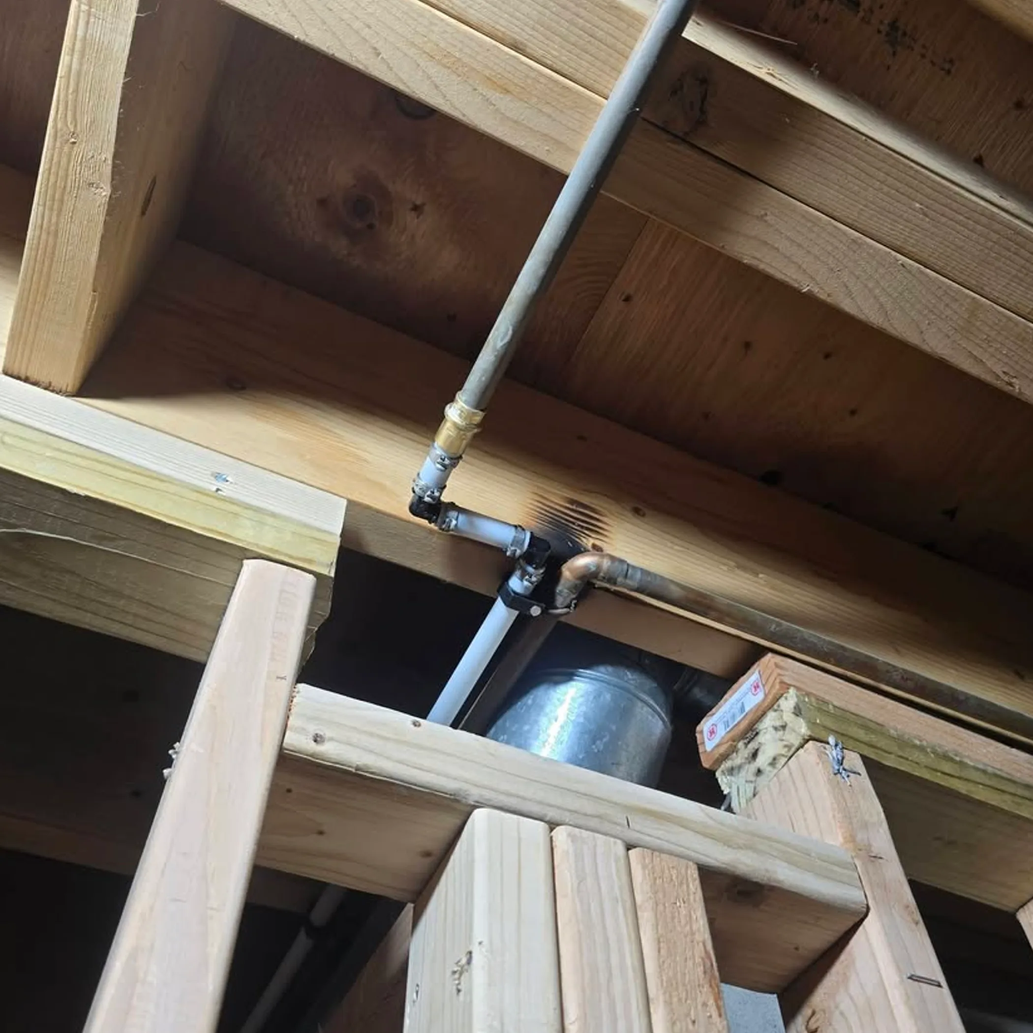 installed water pipes and fittings
