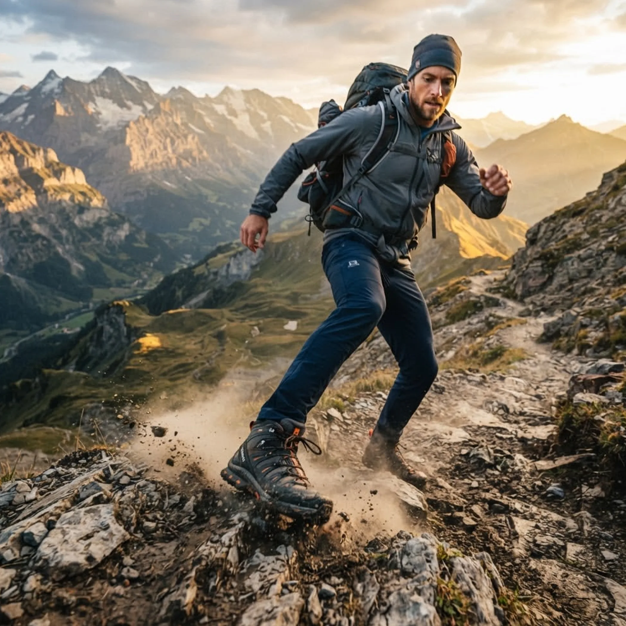 hiking shoes on rugged terrain