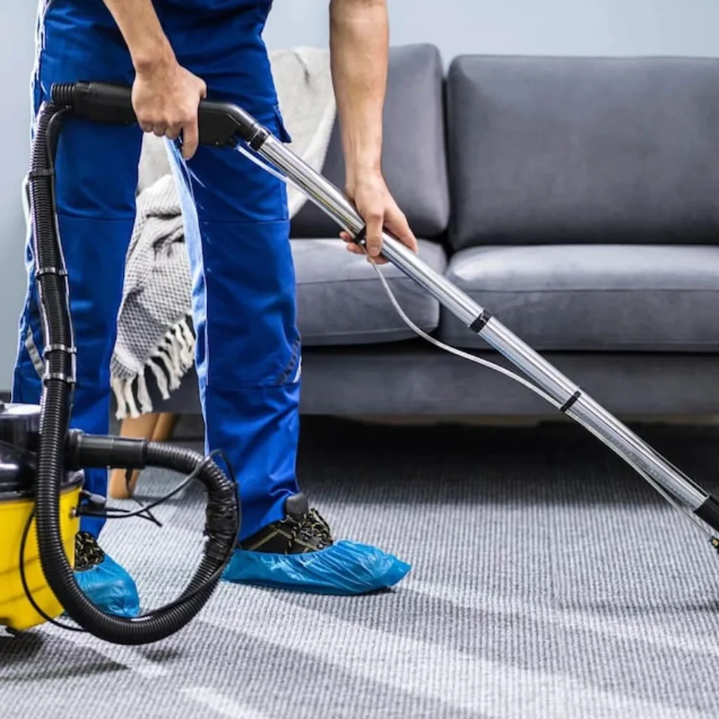 carpet cleaning in progress